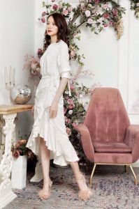 WHITE LAM DRESS