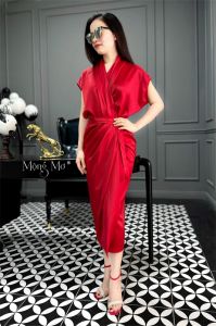 RED SATIN DRESS