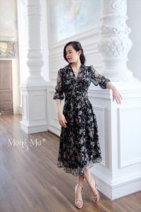 BROCADE VOILE DRESS